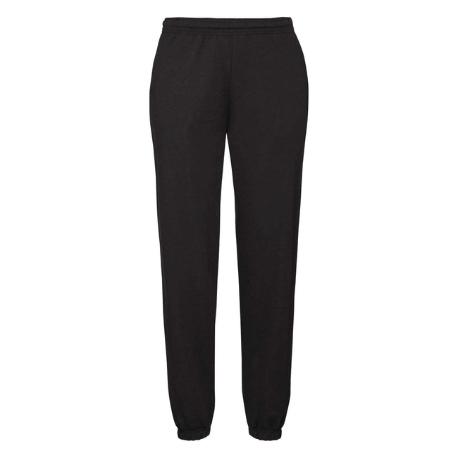 Black - Front - Fruit Of The Loom Mens Premium 70-30 Elasticated Jog Pants - Jogging Bottoms