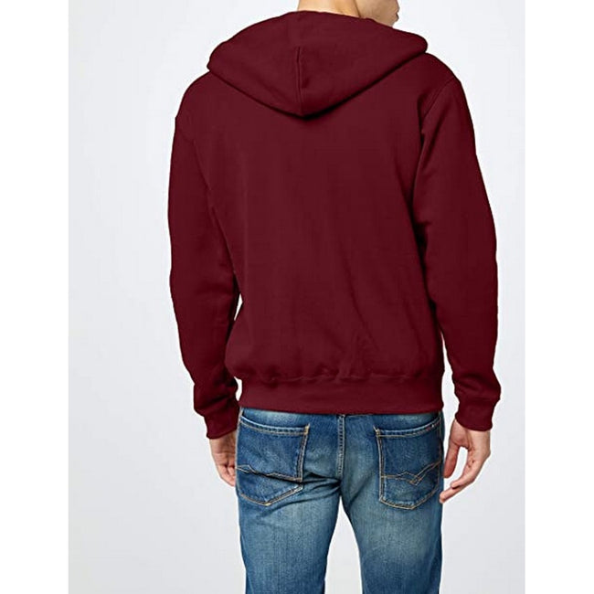 Burgundy - Back - Fruit Of The Loom Mens Premium 70-30 Hooded Zip-Up Sweatshirt - Hoodie