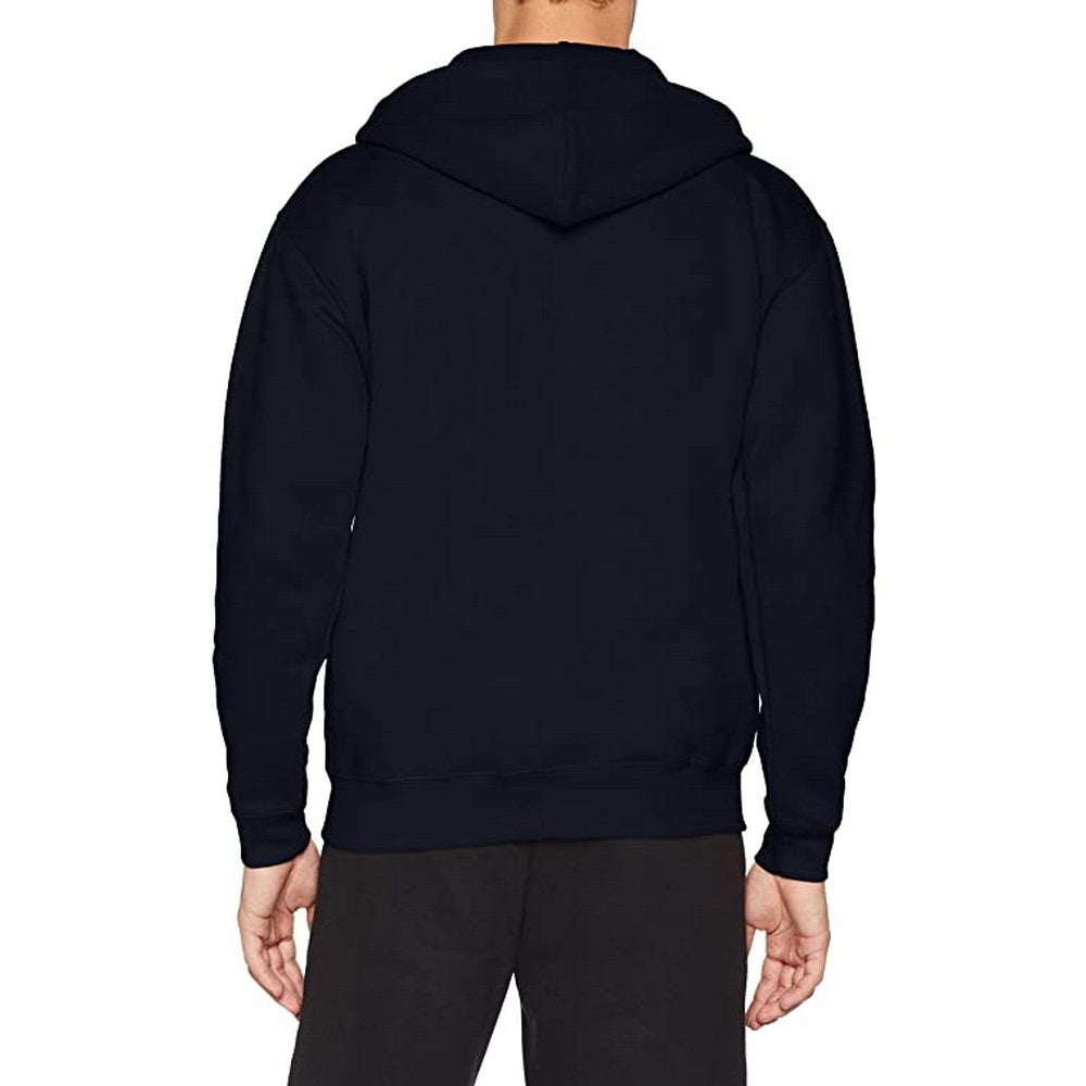 Deep Navy - Back - Fruit Of The Loom Mens Premium 70-30 Hooded Zip-Up Sweatshirt - Hoodie