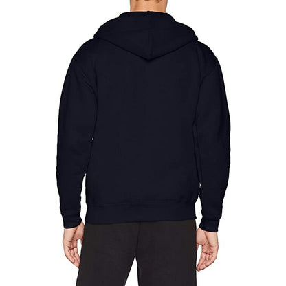 Deep Navy - Back - Fruit Of The Loom Mens Premium 70-30 Hooded Zip-Up Sweatshirt - Hoodie