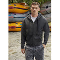 Charcoal - Back - Fruit Of The Loom Mens Premium 70-30 Hooded Zip-Up Sweatshirt - Hoodie