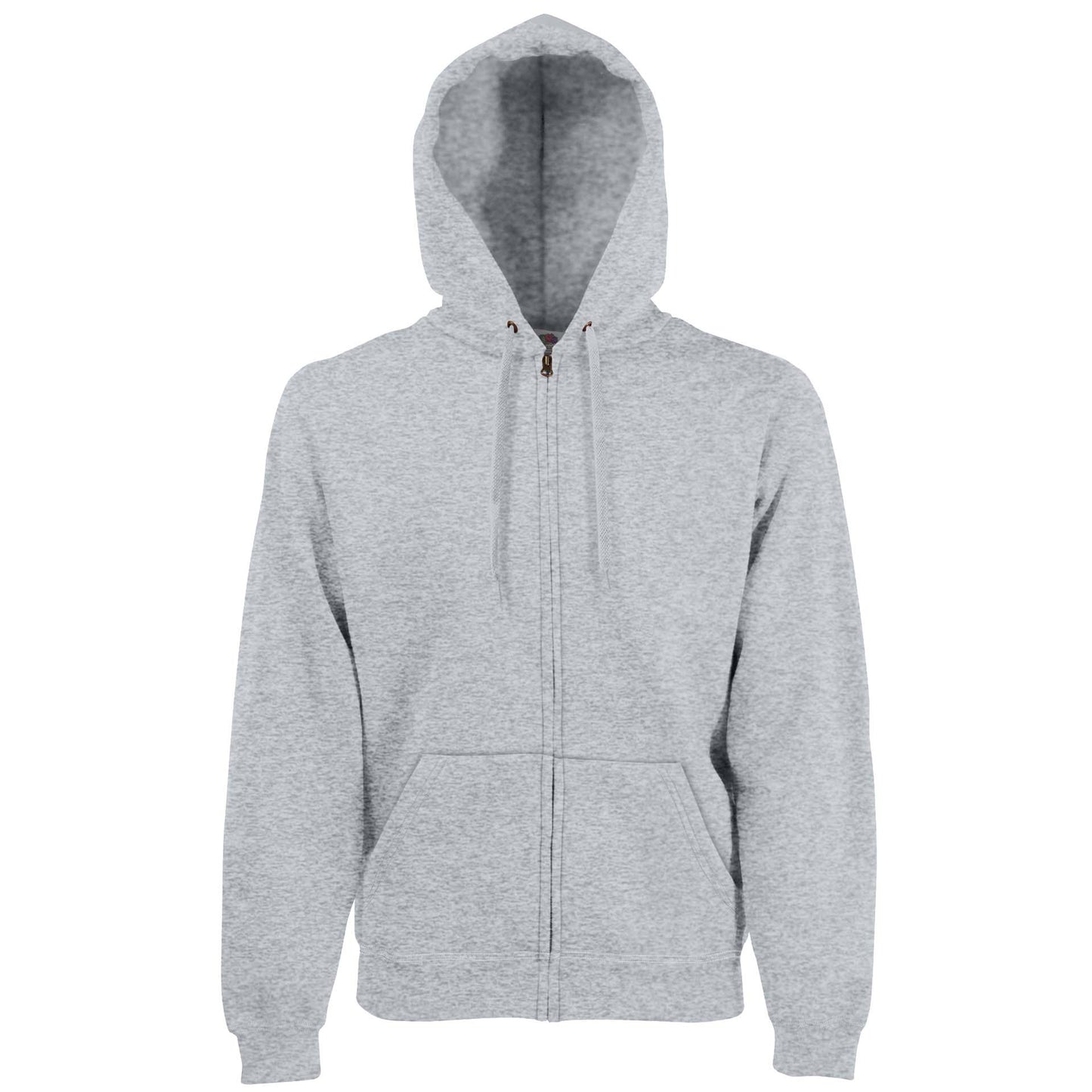 Heather Grey - Front - Fruit Of The Loom Mens Premium 70-30 Hooded Zip-Up Sweatshirt - Hoodie