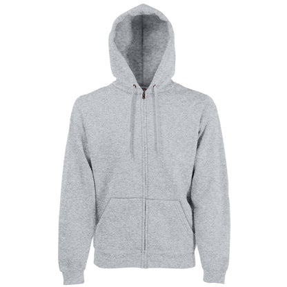 Heather Grey - Front - Fruit Of The Loom Mens Premium 70-30 Hooded Zip-Up Sweatshirt - Hoodie