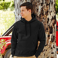 Black - Side - Fruit Of The Loom Mens Premium 70-30 Hooded Sweatshirt - Hoodie
