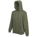Classic Olive - Front - Fruit Of The Loom Mens Premium 70-30 Hooded Sweatshirt - Hoodie
