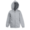 Heather Grey - Front - Fruit Of The Loom Kids Unisex Premium 70-30 Hooded Sweatshirt - Hoodie
