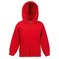 Red - Front - Fruit Of The Loom Kids Unisex Premium 70-30 Hooded Sweatshirt - Hoodie