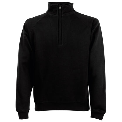 Black - Front - Fruit Of The Loom Mens Premium 70-30 Zip Neck Sweatshirt