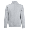 Heather Grey - Front - Fruit Of The Loom Mens Premium 70-30 Zip Neck Sweatshirt