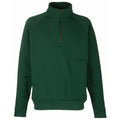Bottle Green - Front - Fruit Of The Loom Mens Premium 70-30 Zip Neck Sweatshirt