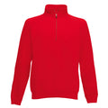 Red - Front - Fruit Of The Loom Mens Premium 70-30 Zip Neck Sweatshirt