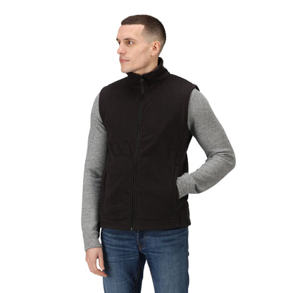 Black - Side - Regatta Mens 210 Microfleece Bodywarmer - Gilet