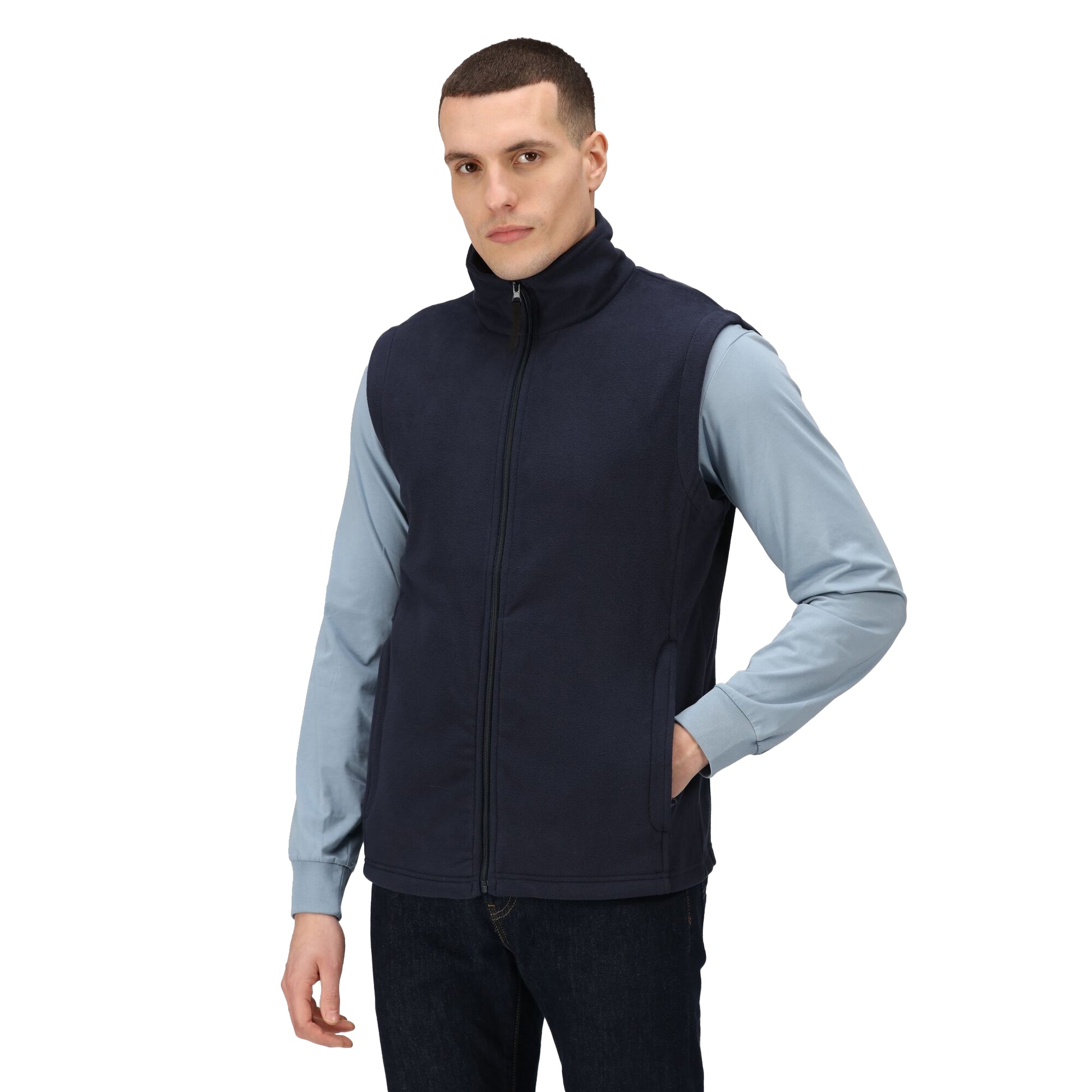Dark Navy - Side - Regatta Mens 210 Microfleece Bodywarmer - Gilet