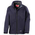 Navy - Front - Result Childrens Unisex Waterproof Classic Softshell 3 Layer Jacket