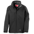 Black - Front - Result Childrens Unisex Waterproof Classic Softshell 3 Layer Jacket