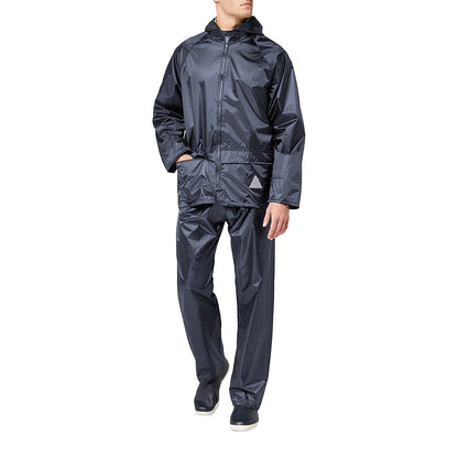 Navy - Lifestyle - Result Mens Heavyweight Waterproof Rain Suit (Jacket & Trouser Suit)