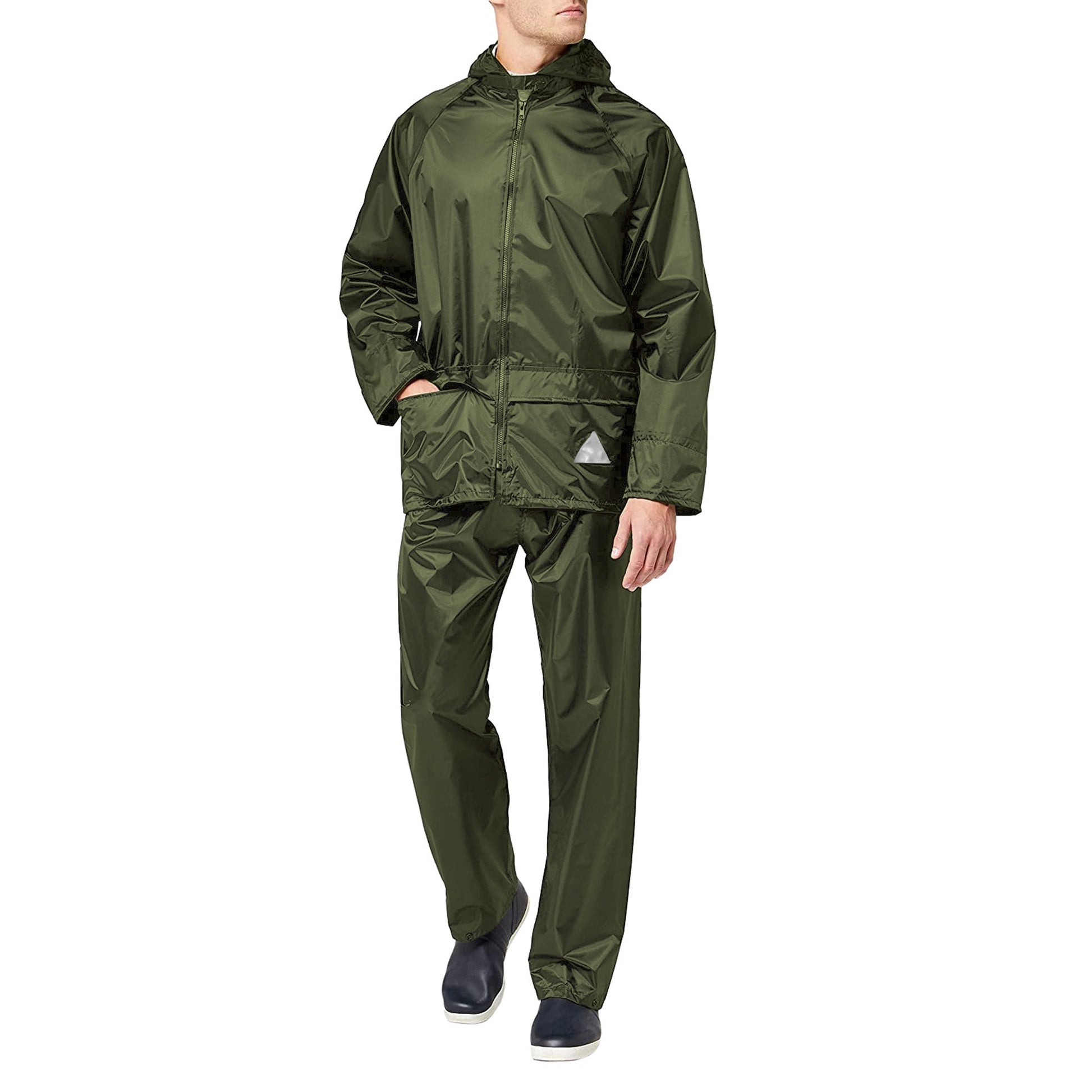 Olive - Lifestyle - Result Mens Heavyweight Waterproof Rain Suit (Jacket & Trouser Suit)