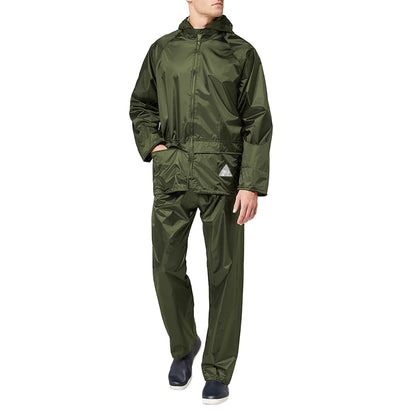 Olive - Lifestyle - Result Mens Heavyweight Waterproof Rain Suit (Jacket & Trouser Suit)