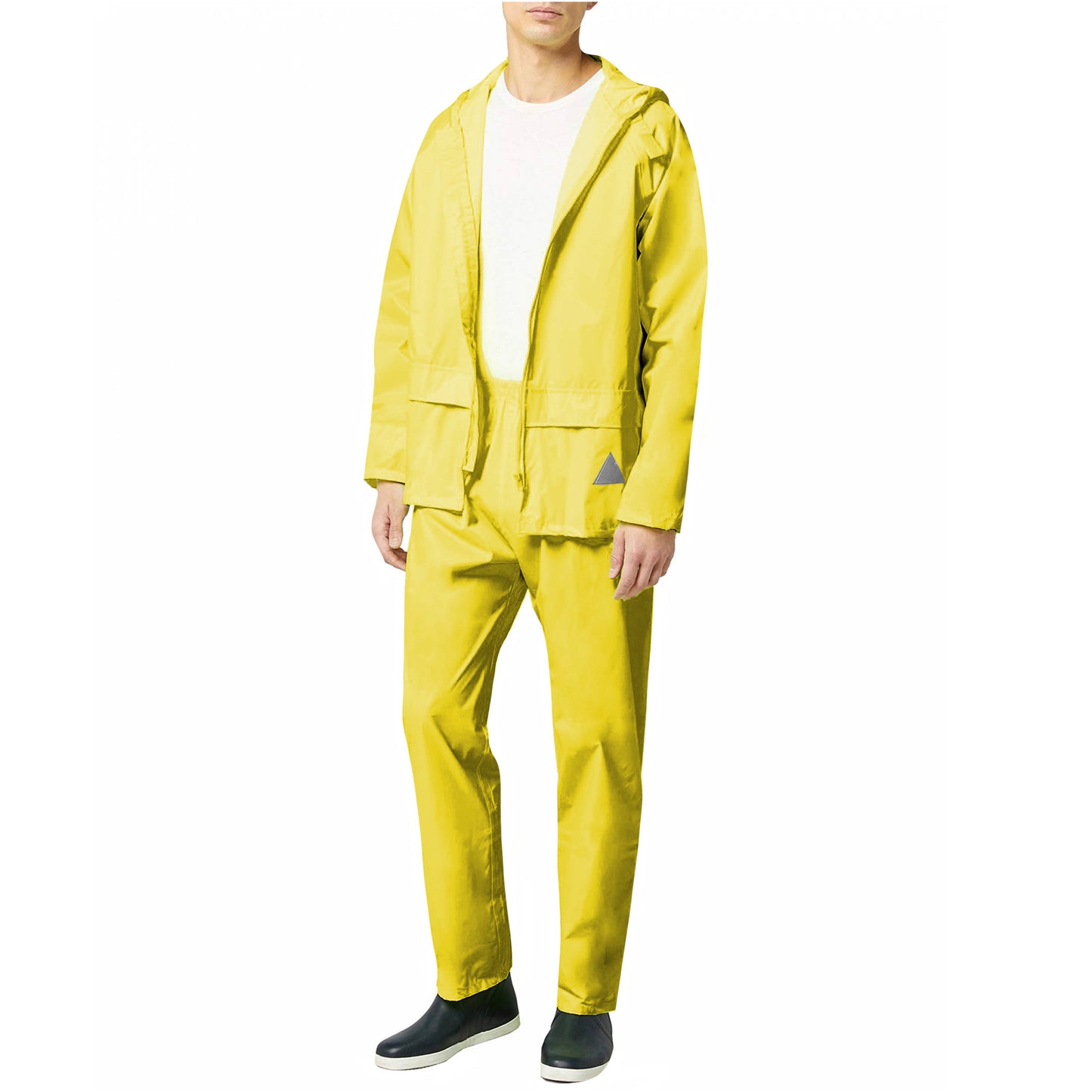Neon Yellow - Back - Result Mens Heavyweight Waterproof Rain Suit (Jacket & Trouser Suit)
