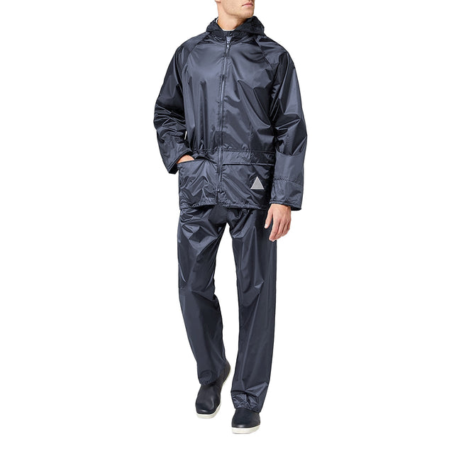 Navy - Front - Result Mens Heavyweight Waterproof Rain Suit (Jacket & Trouser Suit)