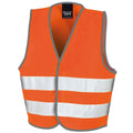 Fluorescent Orange - Front - Result Core Kids Unisex Hi-Vis Safety Vest