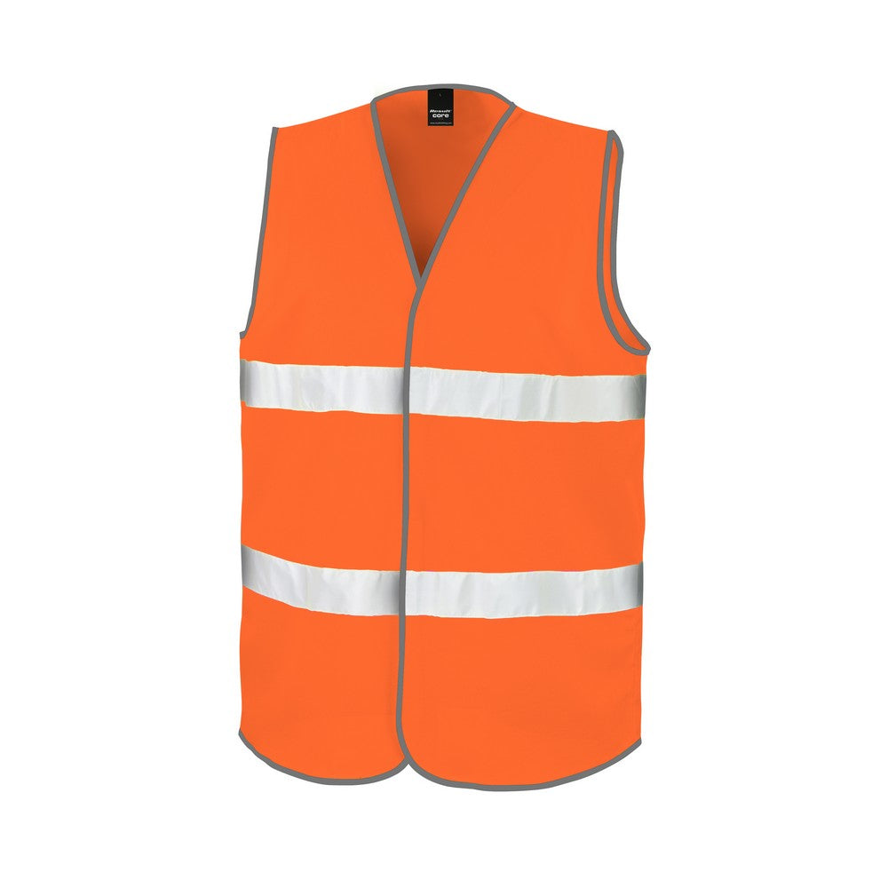 Fluorescent Orange - Front - Result Core Adult Unisex Motorist Hi-Vis Safety Vest