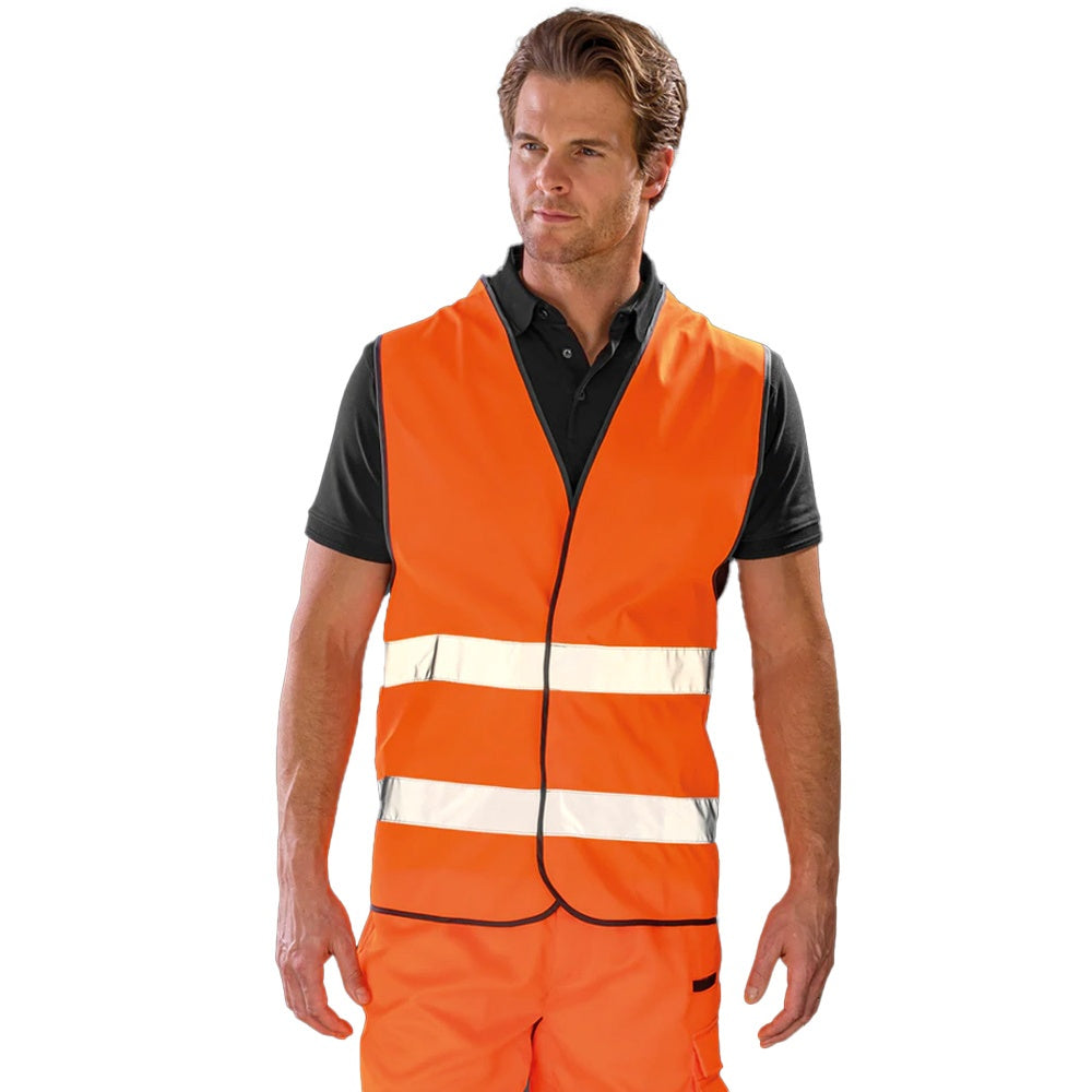 Fluorescent Orange - Side - Result Core Adult Unisex Motorist Hi-Vis Safety Vest