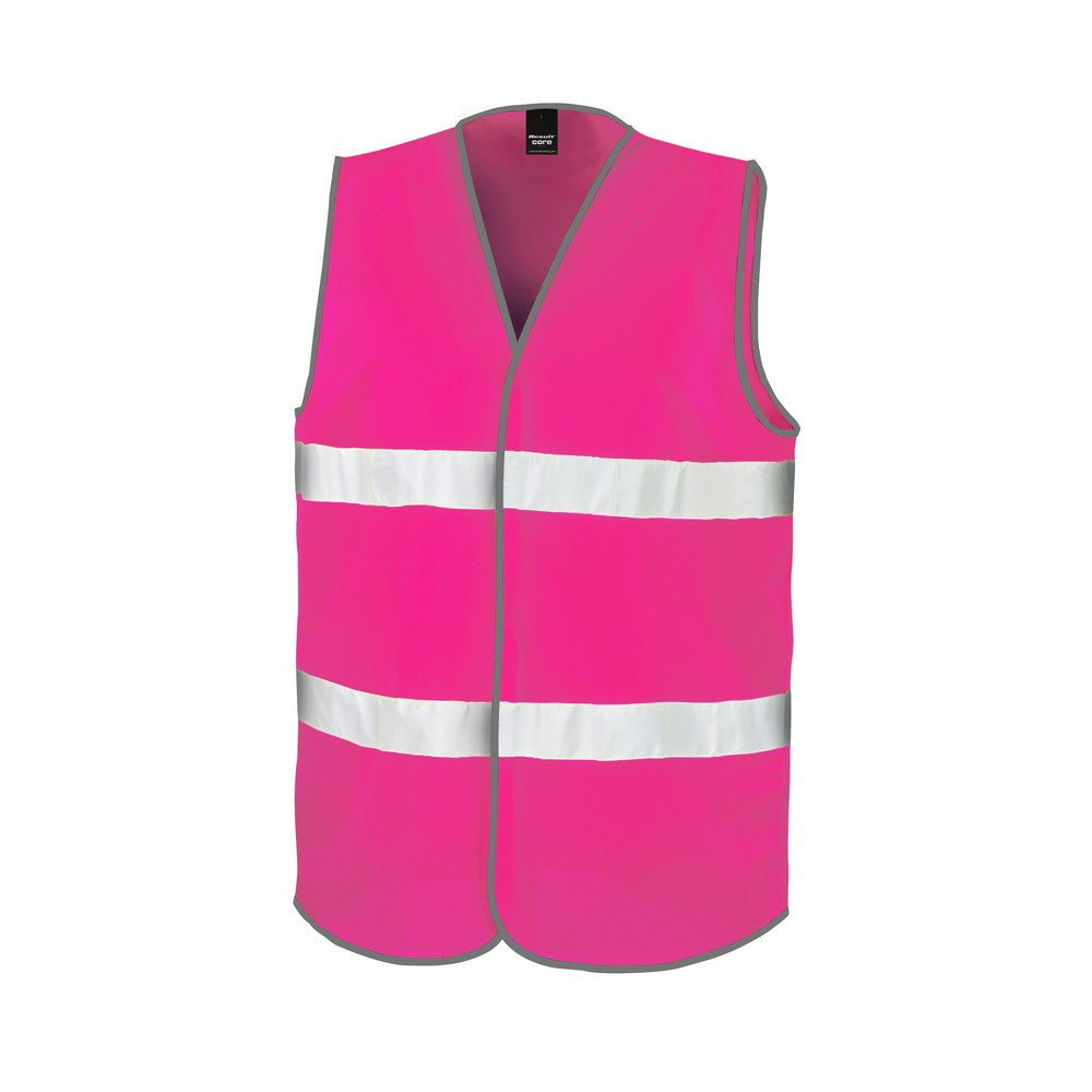 Fluorescent Pink - Back - Result Core Adult Unisex Motorist Hi-Vis Safety Vest
