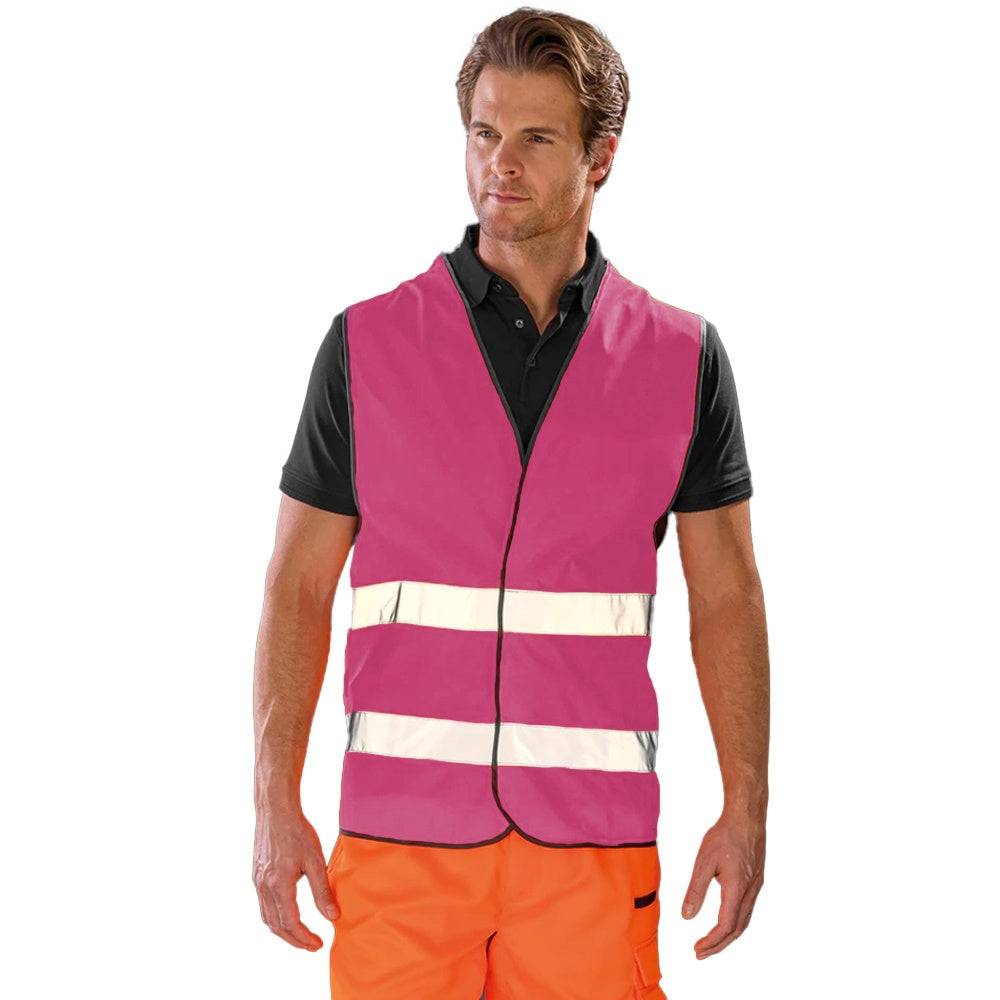 Raspberry - Side - Result Core Adult Unisex Motorist Hi-Vis Safety Vest