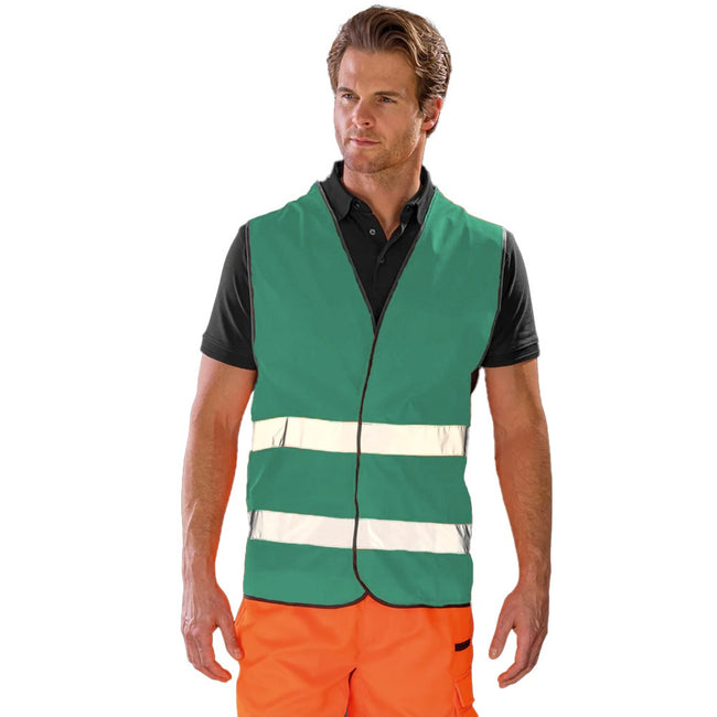 Paramedic Green - Front - Result Core Adult Unisex Motorist Hi-Vis Safety Vest