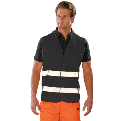 Black - Side - Result Core Adult Unisex Motorist Hi-Vis Safety Vest