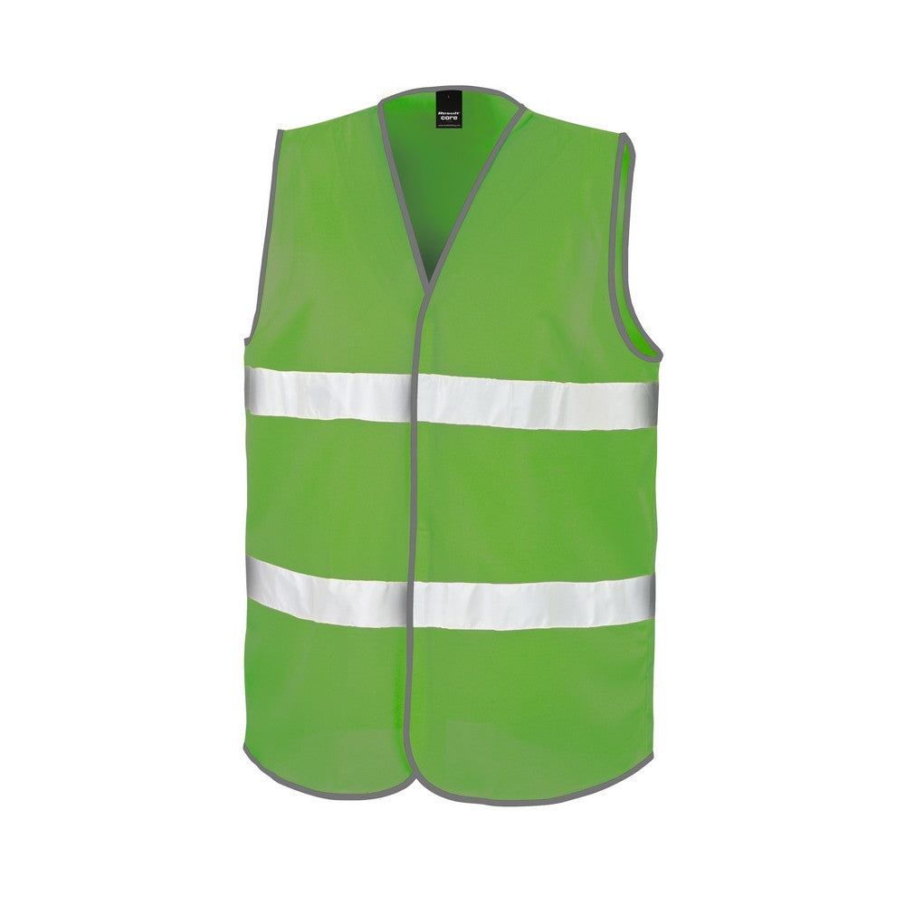 Lime - Front - Result Core Adult Unisex Motorist Hi-Vis Safety Vest