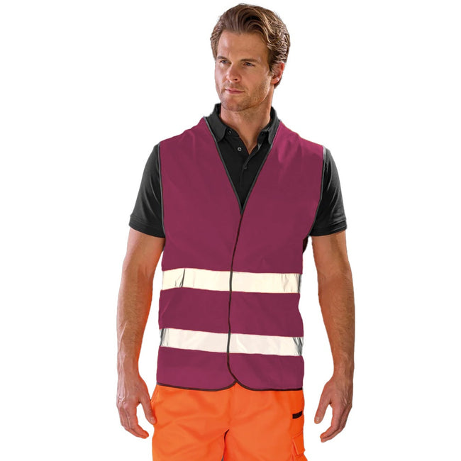 Burgundy - Front - Result Core Adult Unisex Motorist Hi-Vis Safety Vest