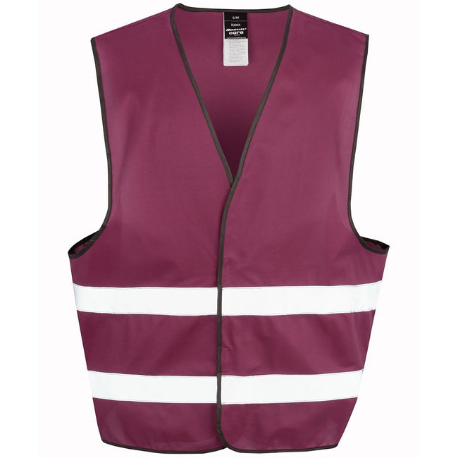 Burgundy - Back - Result Core Adult Unisex Motorist Hi-Vis Safety Vest