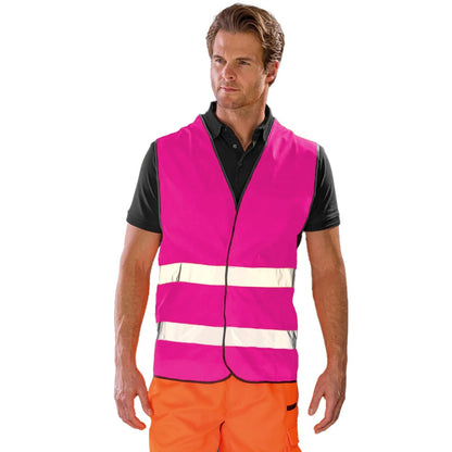 Fluorescent Pink - Side - Result Core Adult Unisex Motorist Hi-Vis Safety Vest