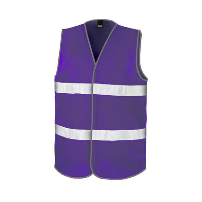 Purple - Front - Result Core Adult Unisex Motorist Hi-Vis Safety Vest