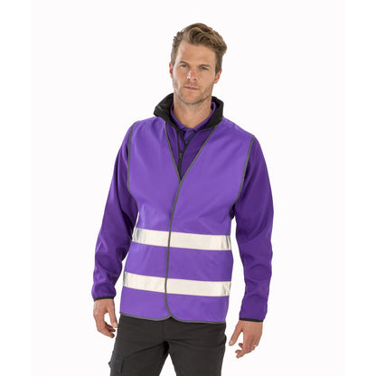 Purple - Side - Result Core Adult Unisex Motorist Hi-Vis Safety Vest