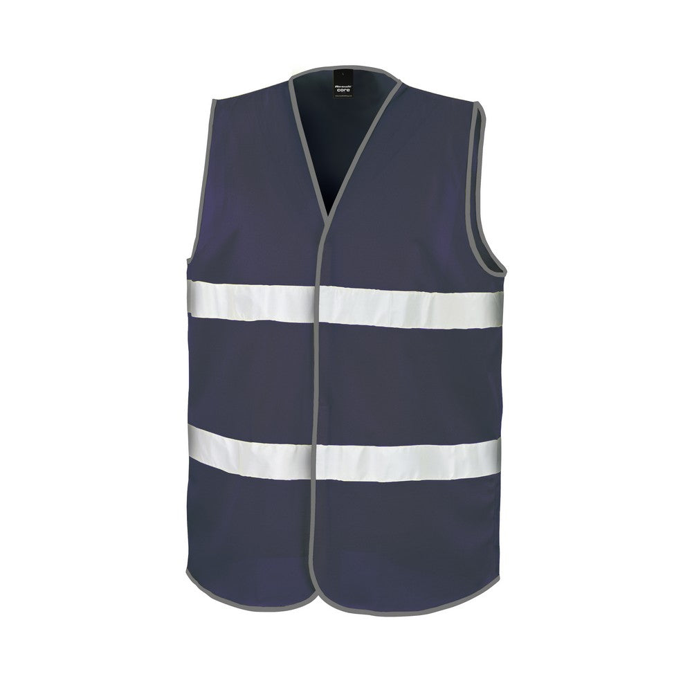 Navy - Front - Result Core Adult Unisex Motorist Hi-Vis Safety Vest
