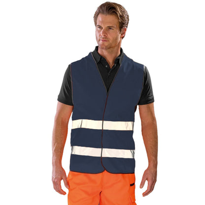 Navy - Side - Result Core Adult Unisex Motorist Hi-Vis Safety Vest