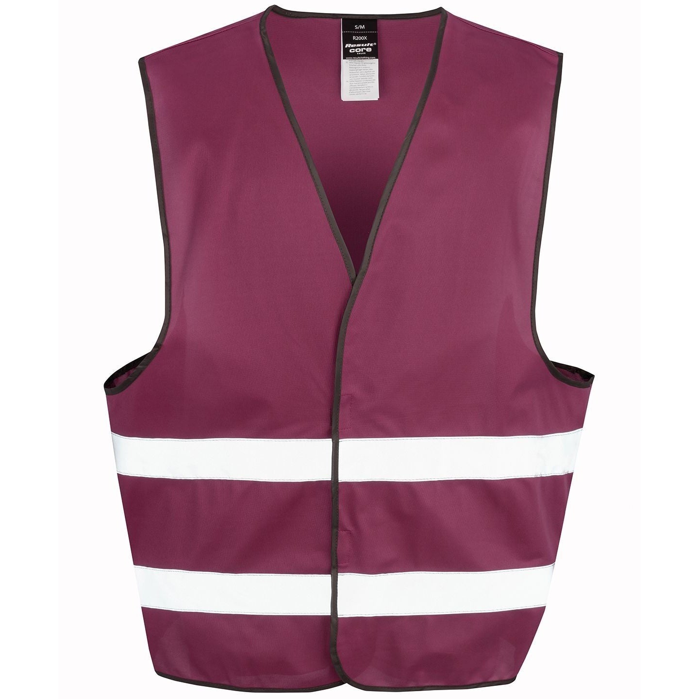 Burgundy - Front - Result Core Adult Unisex Motorist Hi-Vis Safety Vest