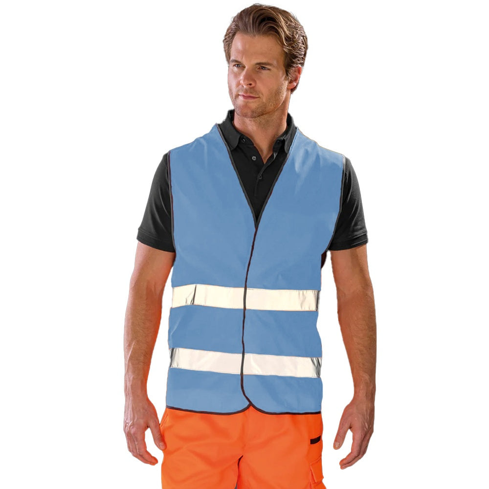Sky Blue - Side - Result Core Adult Unisex Motorist Hi-Vis Safety Vest