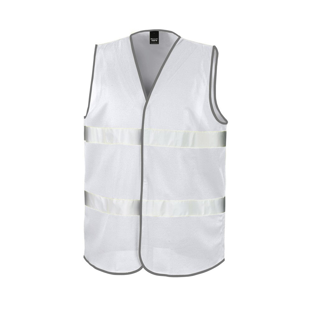 White - Front - Result Core Adult Unisex Motorist Hi-Vis Safety Vest