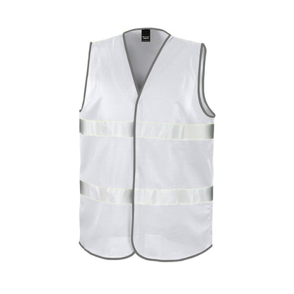 White - Front - Result Core Adult Unisex Motorist Hi-Vis Safety Vest