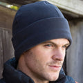 Navy - Back - Result Unisex Winter Essentials Active Fleece Ski Bob Hat