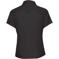 Black - Back - Russell Collection Womens-Ladies Short Sleeve Classic Twill Shirt