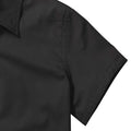 Black - Close up - Russell Collection Womens-Ladies Short Sleeve Classic Twill Shirt