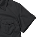Black - Close up - Russell Collection Womens-Ladies Short - Roll-Sleeve Work Shirt