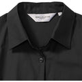 Black - Lifestyle - Russell Collection Womens-Ladies Short Sleeve Pure Cotton Easy Care Poplin Shirt