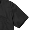 Black - Close up - Russell Collection Womens-Ladies Short Sleeve Pure Cotton Easy Care Poplin Shirt