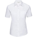 White - Back - Russell Collection Womens-Ladies Short Sleeve Pure Cotton Easy Care Poplin Shirt